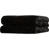 Apparis Jumbo Brady Faux Fur Throw Blanket In Noir