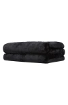 Apparis Brady Faux Fur Throw Blanket In Noir