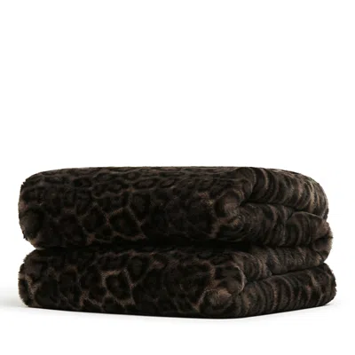 Apparis Jumbo Brady Leopard Print Blanket In Brown