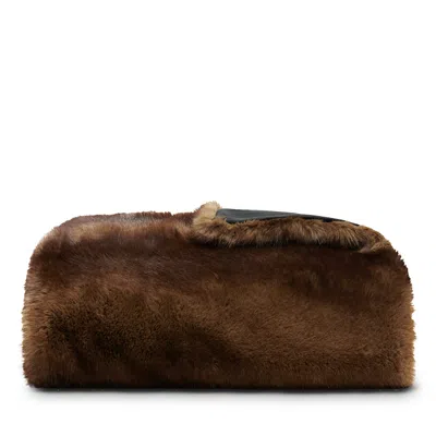 Apparis Brady Mink Jumbo Throw In Brown