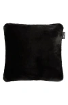 Apparis Brenn Faux Fur Accent Pillow Cover In Noir