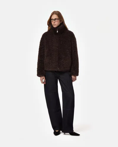 Apparis Brooks Bouclette Coat In Brown