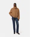 Apparis Brooks Bouclette Coat In Camel