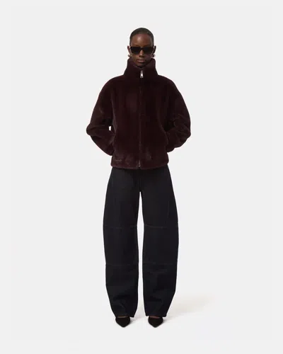 Apparis Brooks Coat In Burgundy