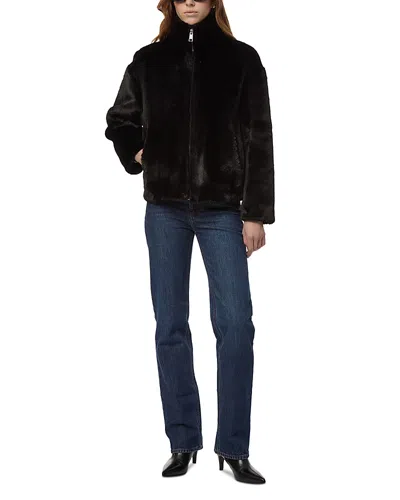 Apparis Brooks Faux Fur Coat In Noir