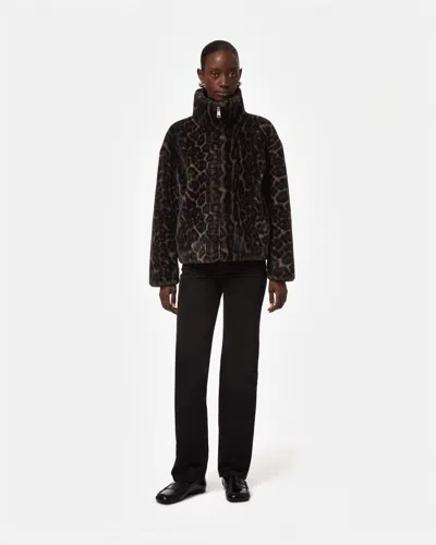 Apparis Brooks Leopard Coat In Dark Leopard