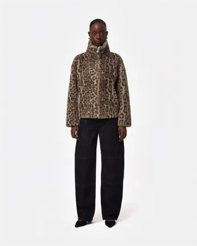 Apparis Brooks Leopard Coat In Light Leopard