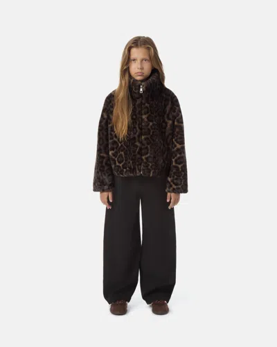 Apparis Brooks Leopard Kids Coat In Dark Leopard