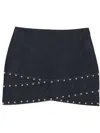 Apparis Bullet Crossover Studded Denim Miniskirt In Blue