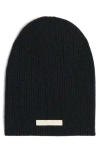 Apparis Logo-patch Ribbed-knit Beanie In Black