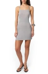 Apparis Carter Rib Minidress In Silver