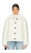 Apparis Charlie Reversible Short Coat In Blanc