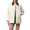 Apparis Clive Raw Denim Workwear Jacket In Antique White