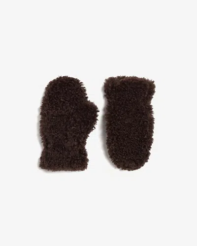 Apparis Coco Bouclette Gloves In Brown