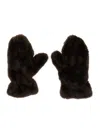 Apparis Coco Faux Fur Mittens In Brown