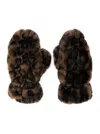 Apparis Coco Brown Gloves With Leopard Motif In Ecofur Woman In Brown