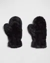 Apparis Coco Faux Fur Mittens In Black