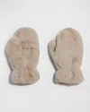 Apparis Coco Faux Fur Mittens In Gray