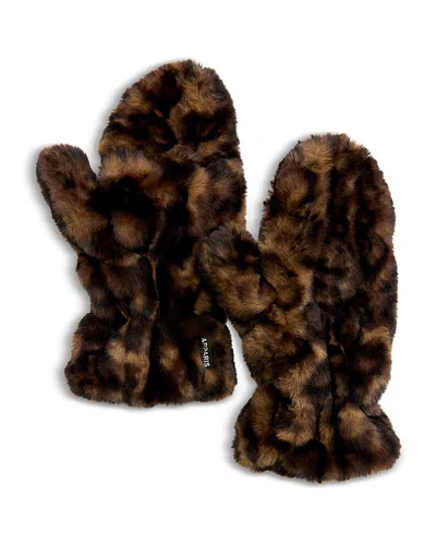 Apparis Coco Faux Fur Mittens In Multi