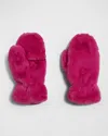 Apparis Coco Faux Fur Mittens In Pink