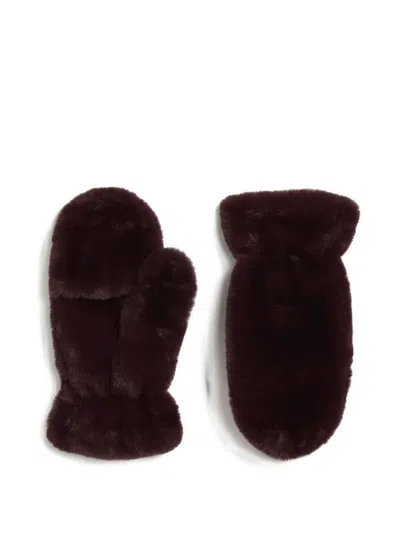 Apparis Coco Faux-fur Mittens In Red