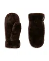 Apparis Coco Faux Fur Mittens In Espresso