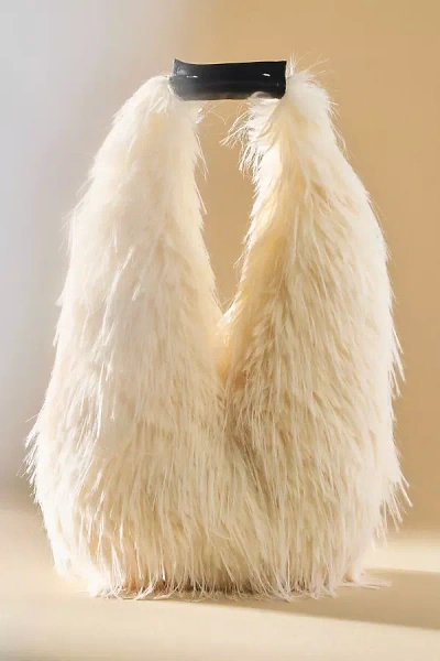 Apparis Colette Fringe Faux-fur Bag In Neutral