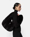 Apparis Colette Shaved Mink Bag In Black
