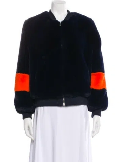 Pre-owned Apparis Colorblock Pattern Bomber Jacket In Multi