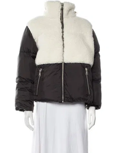 Pre-owned Apparis Colorblock Pattern Bomber Jacket W/ Tags In Black