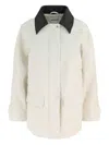 Apparis Contrast-collar Jacket In White