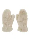 Apparis Coro White Gloves In Ecofur Woman In White