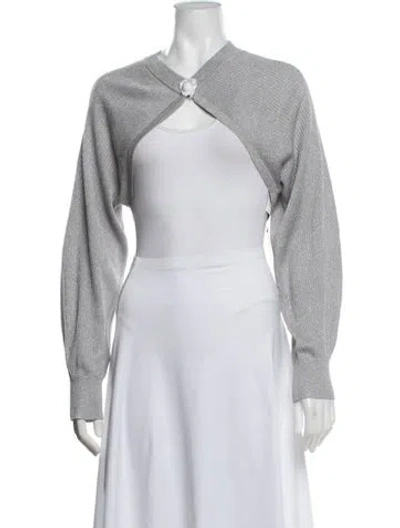 Pre-owned Apparis Crew Neck Long Sleeve Top W/ Tags In Grey/white