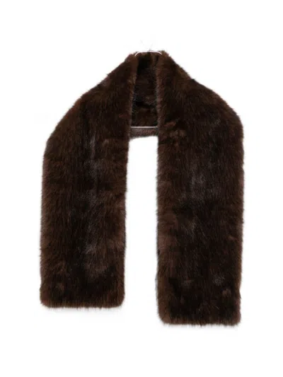 Apparis Dame Faxu Fur Shawl In Brown