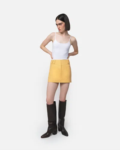 Apparis Faux-leather Miniskirt In Yellow