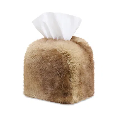 Apparis Davey Faux Mink Tissue Box Cover In Brown