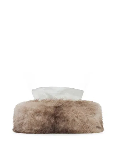 Apparis Davey Faux-fur Tissue Box Cover In Brown
