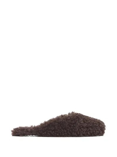 Apparis Demi Bouclette Faux-shearling Mule Slippers In Brown