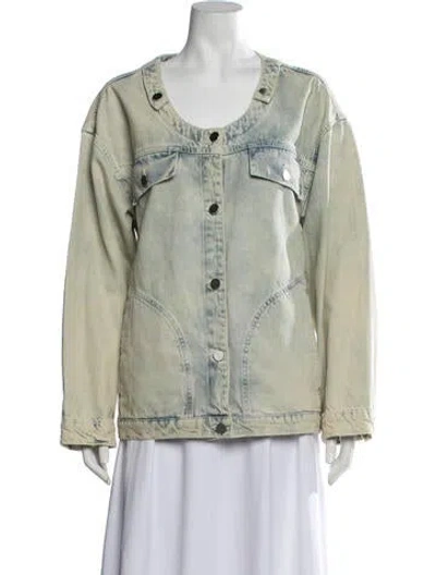 Pre-owned Apparis Denim Jacket In Green
