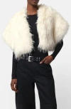 Apparis Devin Faux Fur Shrug In White