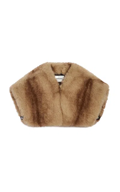 Apparis Devin Faux Mink Fur Shrug In Multi