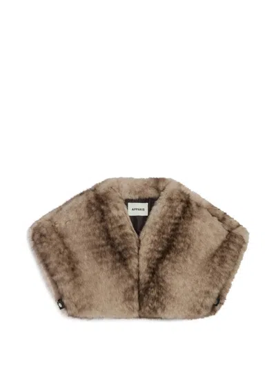 Apparis Devin Faux-fur Shrug Jacket In Brown