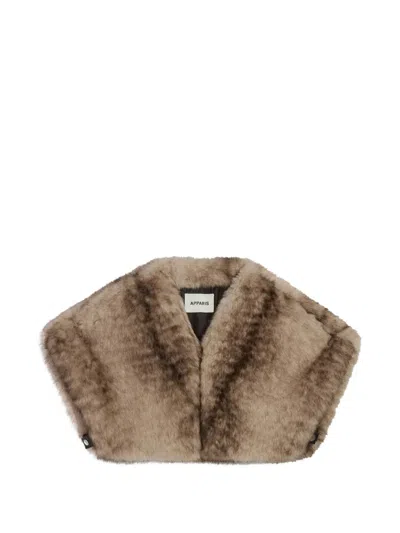 Apparis Devin Faux-fur Stole Scarf In Blue