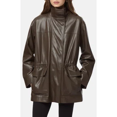 Apparis Edie Faux Leather Parka In Brown