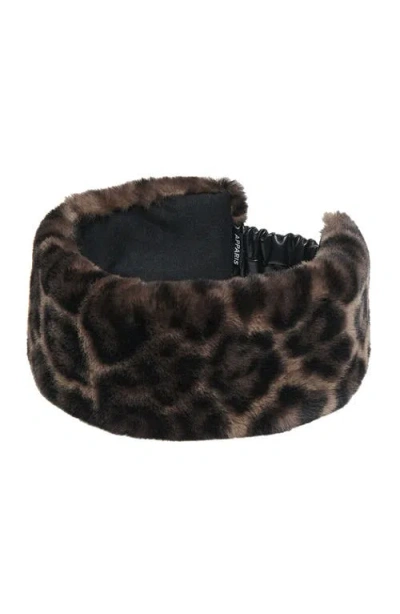 Apparis Eleni Faux Fur Headband In Brown