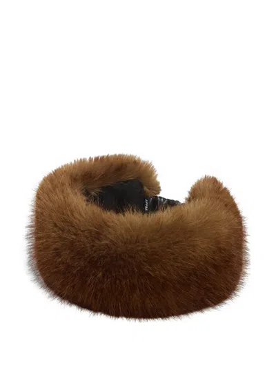 Apparis Eleni Faux-fur Headband In Brown