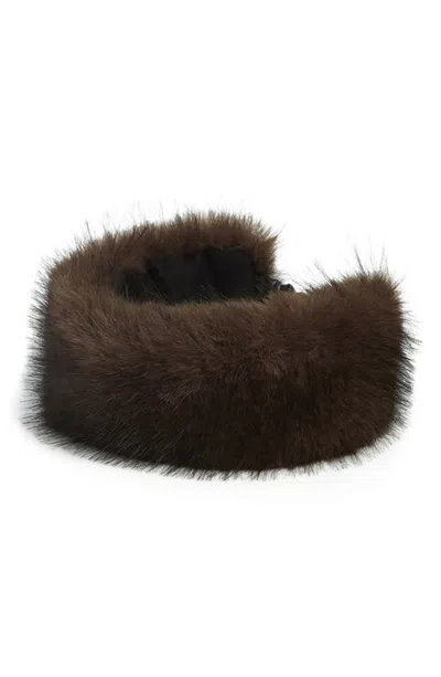 Apparis Eleni Faux Fur Headband In Brown