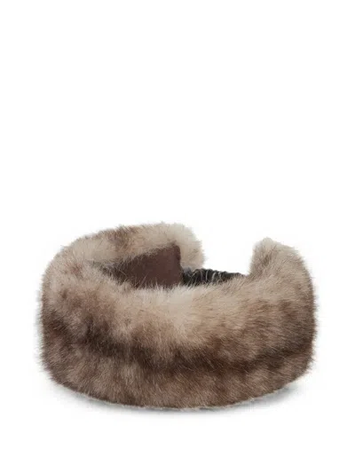 Apparis Eleni Faux-fur Headband In Brown