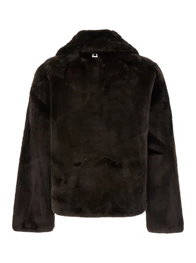 APPARIS 'ELIS' BROWN JACKET WITH COLLAR IN ECO FUR WOMAN