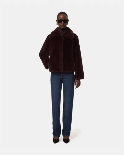 Apparis Elis Coat In Burgundy